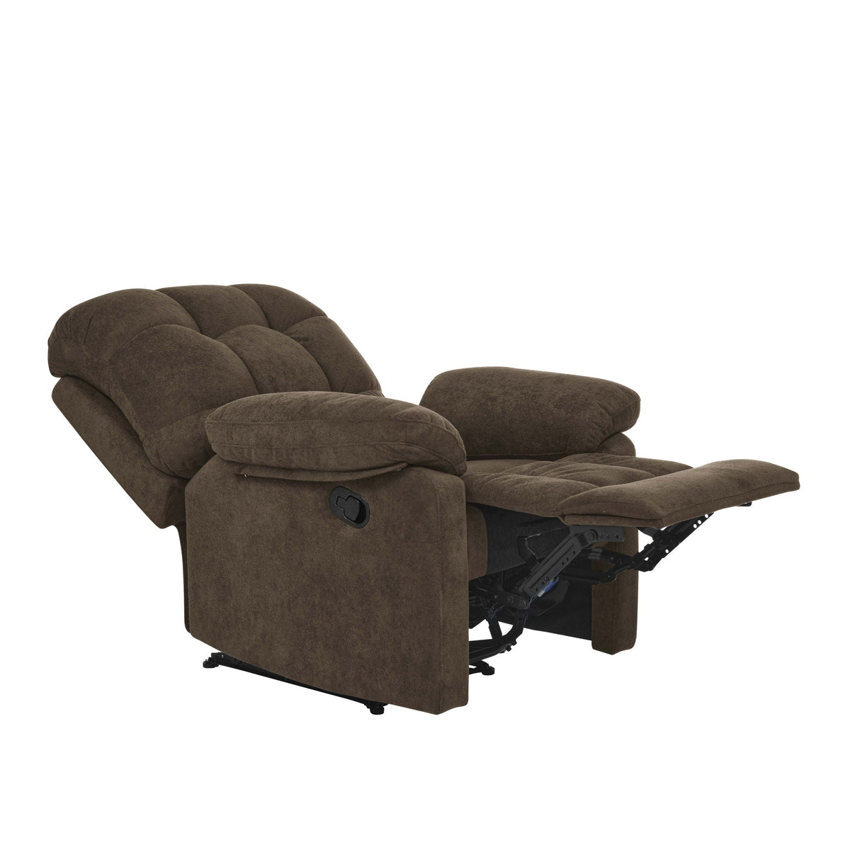 Devonaire - Manual Recliner With Padded Arms - Dark Brown