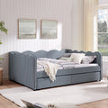 Queen Size Cozy Gingham Daybed with Two Storage Drawers and USB Port