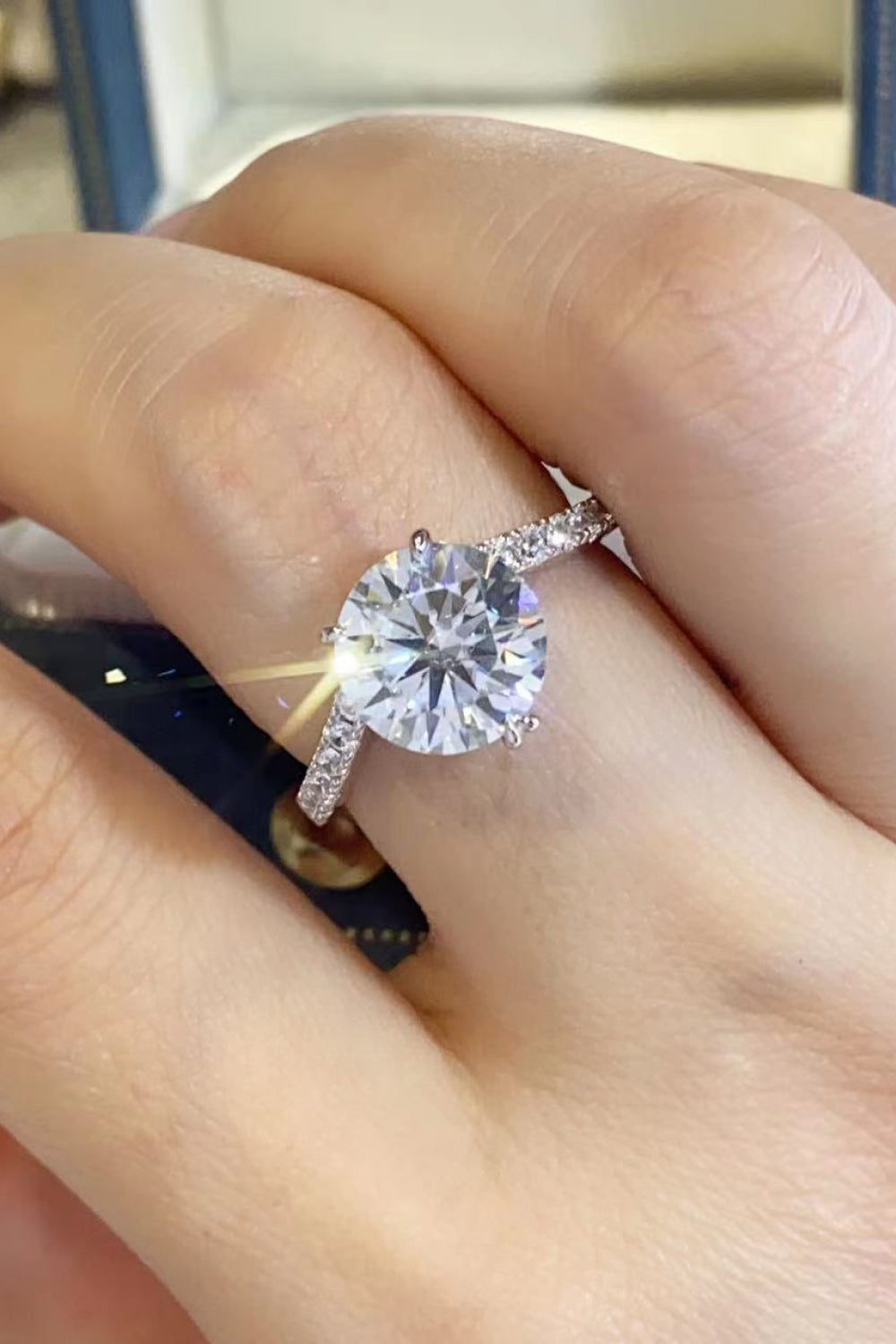 3 Carat Brilliant Round Cut Sparkala™ Platinum Over Pure Sterling Silver Ring