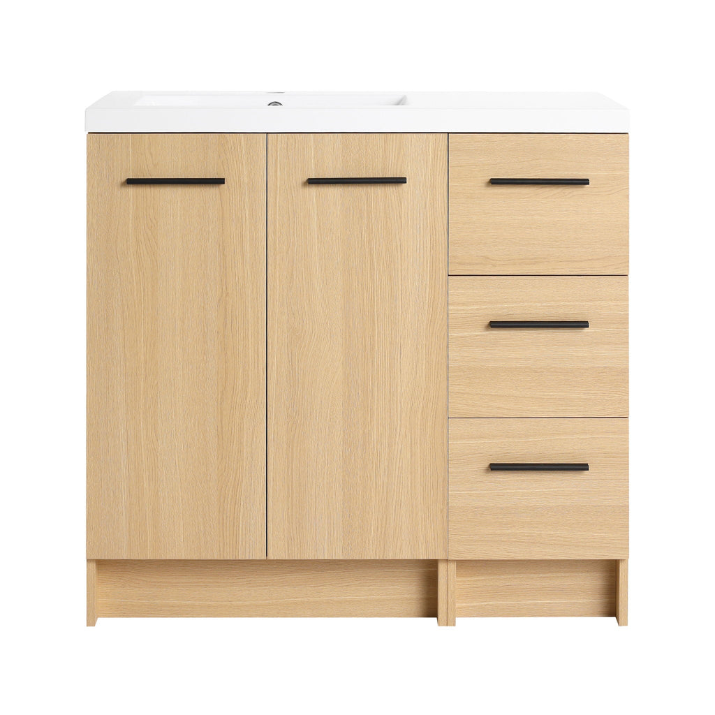 Wall Mounted Floating Bathroom Vanity With Sink, Door & Drawers Modular Cabinet