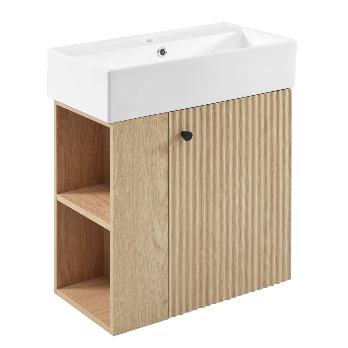 Modern Floating Bathroom Vanity With Ceramic Basin Perfect For Small Bathrooms