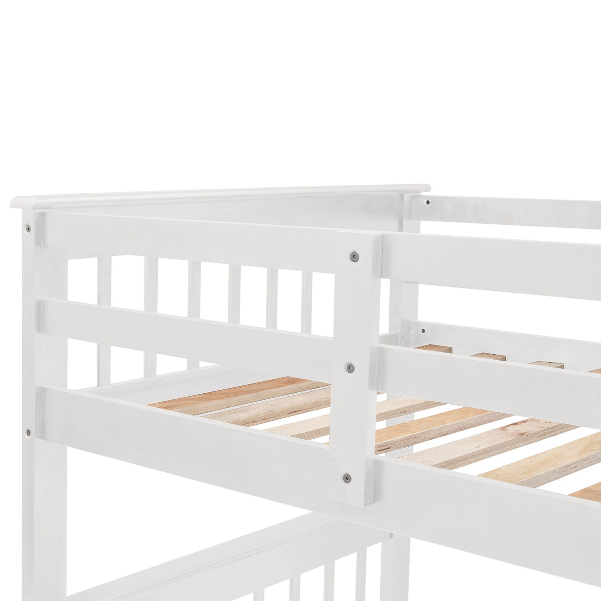 Stairway Bunk Bed With Storage And Guard Rail For Bedroom