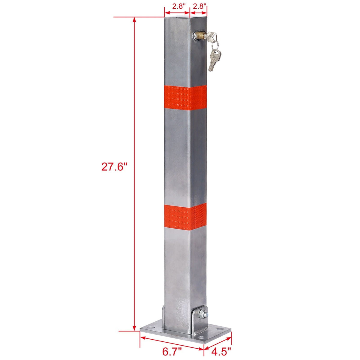 Square Parking Bollard Pole Barrier With Lock for Car Parking Protection and Home Garage