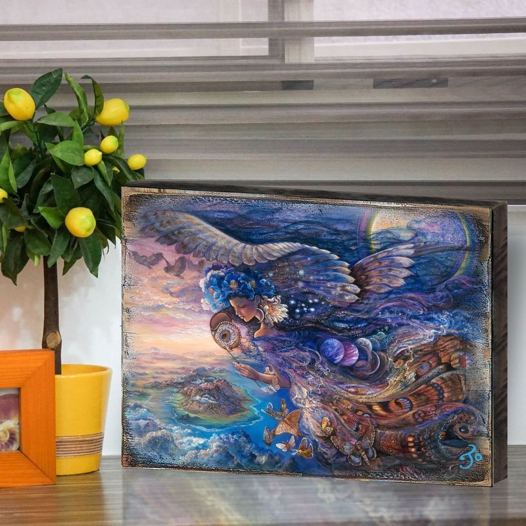 Queen of the Night Fantasy Wooden Wall Art by Josephine Wall - Fantasy Decor - 852127-JW