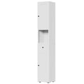 Tall Narrow Bathroom Cabinet With 5-Tier Storage, Adjustable Shelves, Freestanding - White