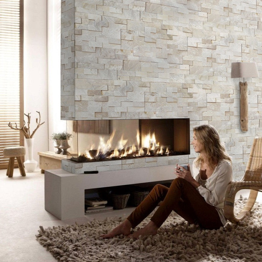 Diana Royal Ledger 3D Panel 6"x24" Honed Natural Marble Wall Tile - Full Truckload