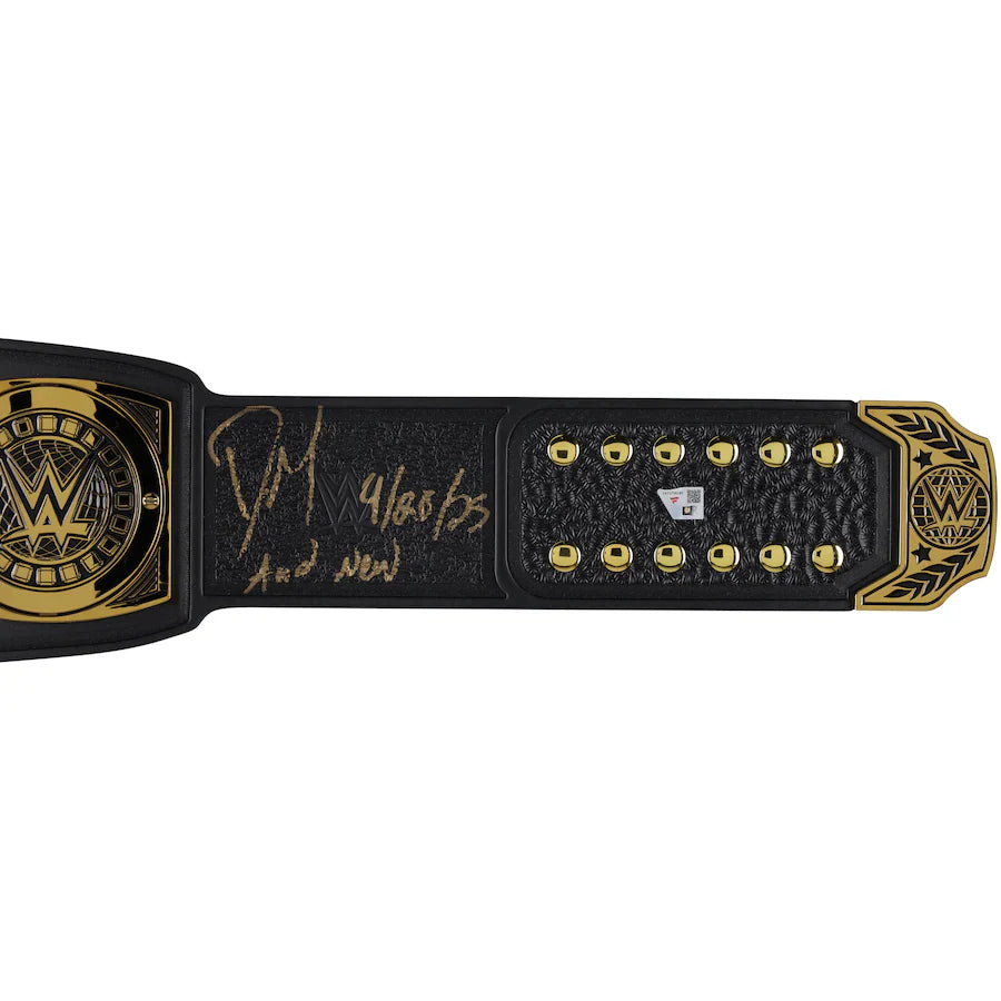 Dominik Mysterio WWE Autographed Intercontinental Championship Replica Title Belt with And New 4-20-25 Inscription