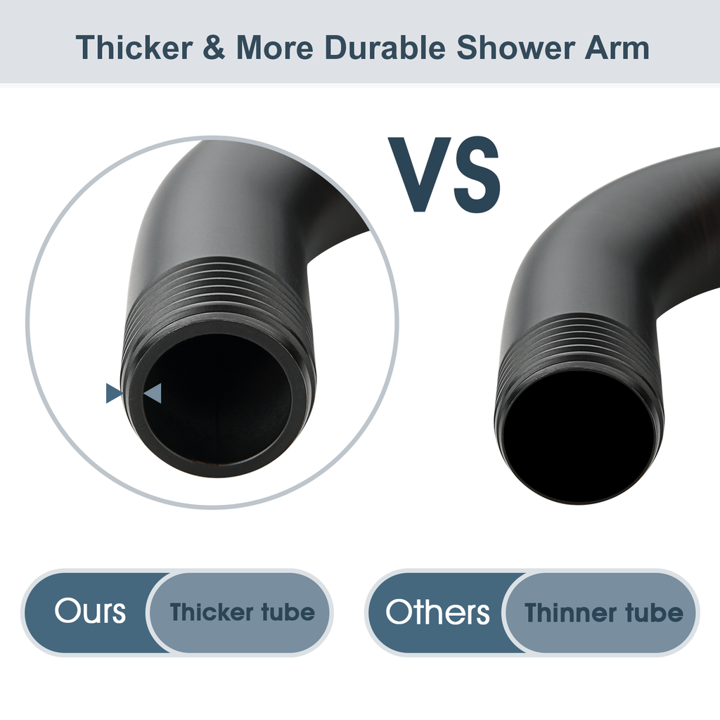 10 Inch Solid Brass Shower Head Extension Arm, Wall Mounted Shower Pipe Arm