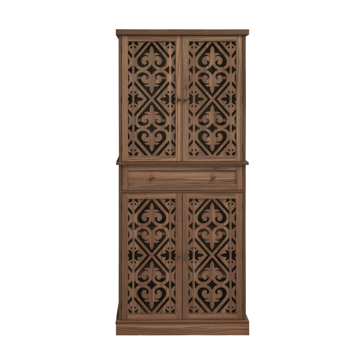 4 Door Cabinet With 1 Drawer, With 4 Adjustable Inner Shelves, Storage Cabinet