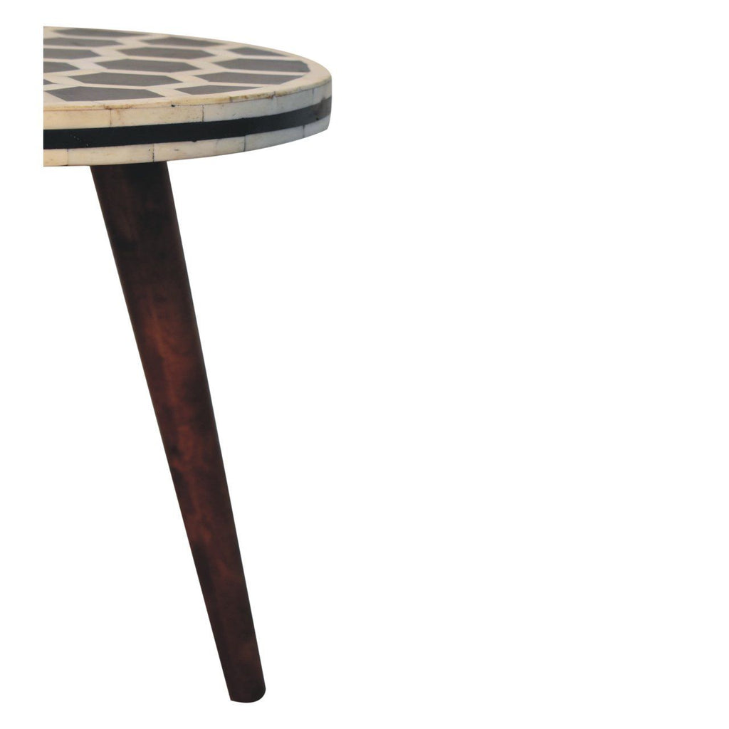 Inlay Bone Tripod Stool - Honey Caramel