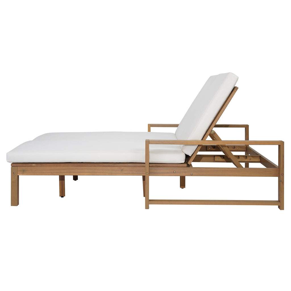TREXM Outdoor Double Lounge Chair with 5-Position Adjustable Backrest