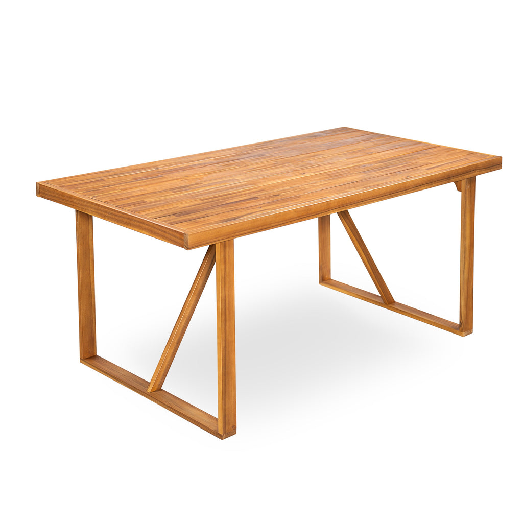 7 Pieces Acacia Wood Outdoor Dining Set – Modern Style