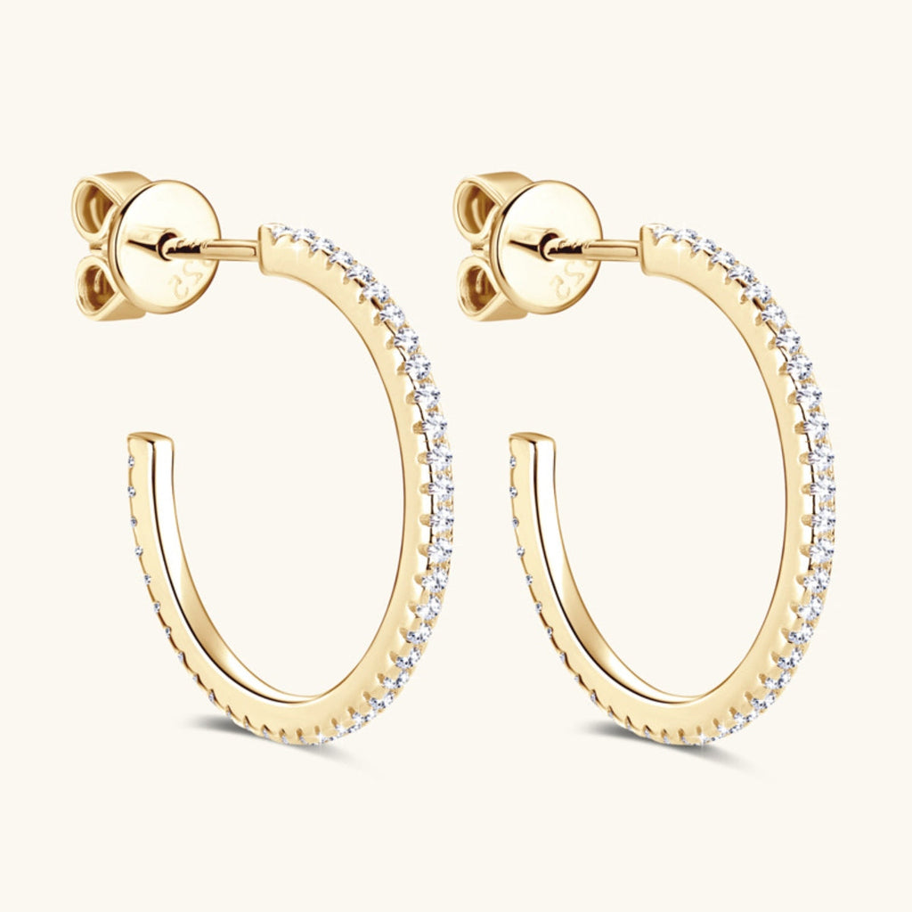 Inlaid Sparkala™ Pure Sterling Silver C-Hoop Earrings