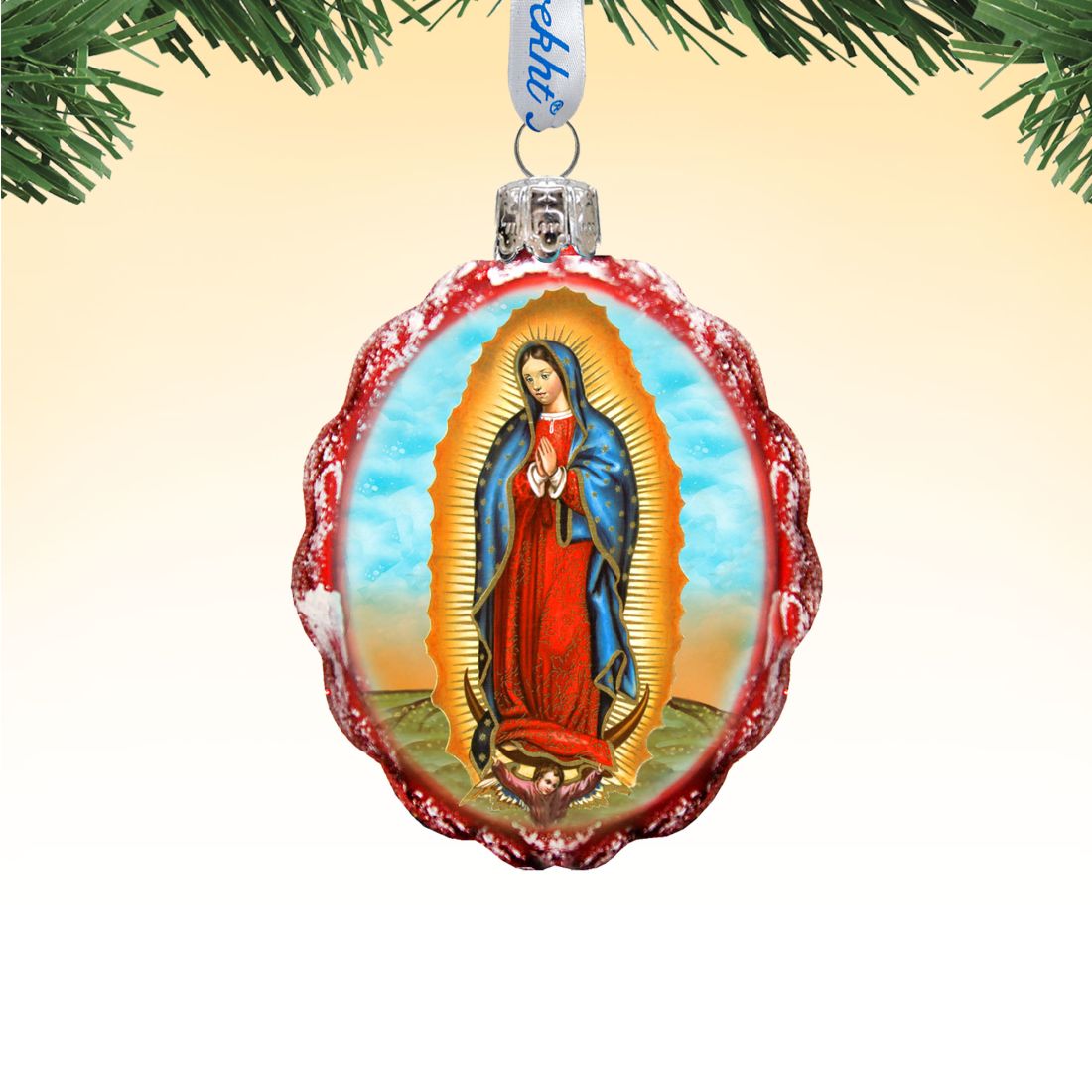 Lady of Guadalupe Mercury Glass Ornament by G. DeBrekht - Nativity Holiday Decor - 772020
