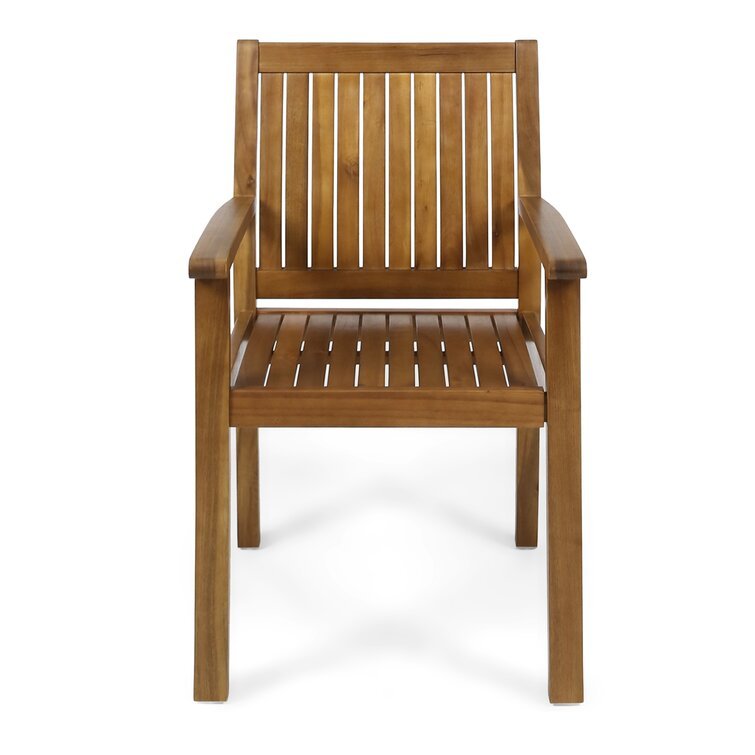 7 Pieces Acacia Wood Outdoor Dining Set – Modern Style