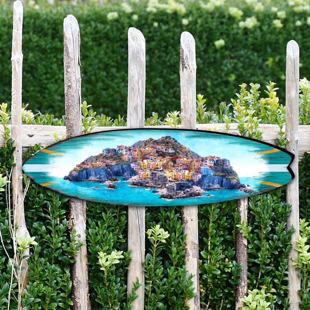 Island Surfboard Coastal Outdoor Decor Large Ornament by G. DeBrekht - Coastal Holiday Decor - 8490101MS
