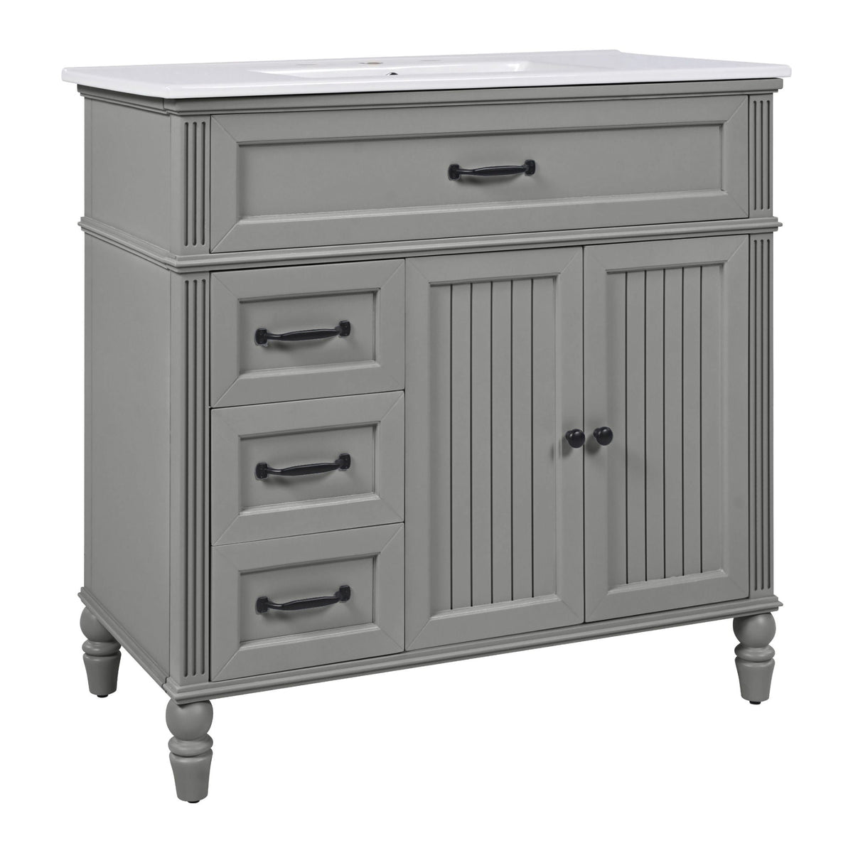 Bathroom Vanity With Sink, Freestanding Cabinet & Drawers