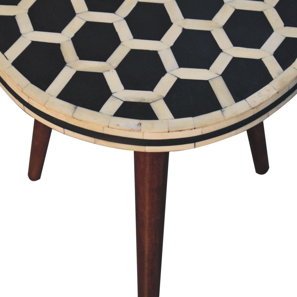 Inlay Bone Tripod Stool - Honey Caramel