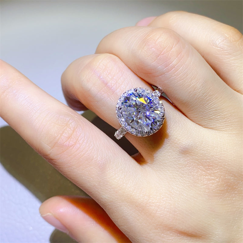 5 Carat Oval-Cut Sparkala™ Pure Sterling Silver Ring