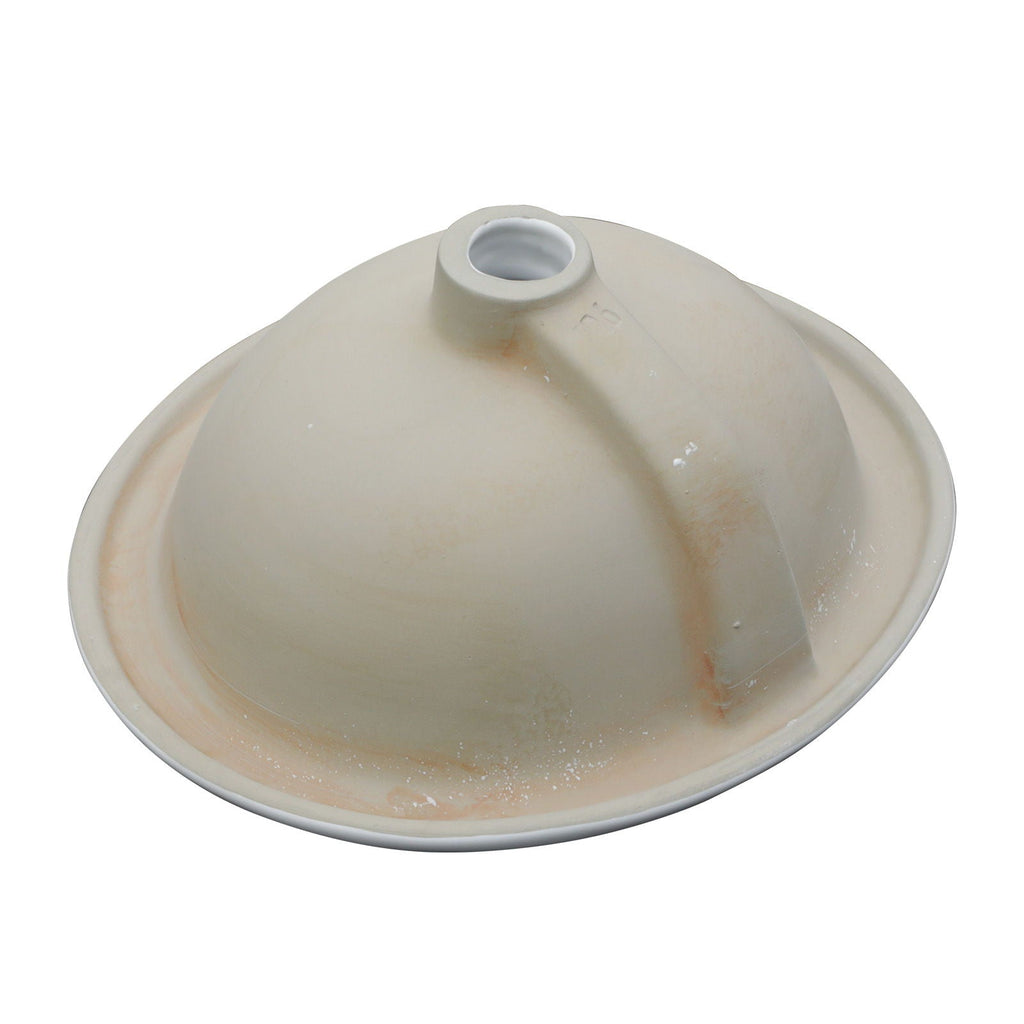 Semi Recessed Bathroom Sink With Countertop Vessel Design, 17" X 15.5" - White
