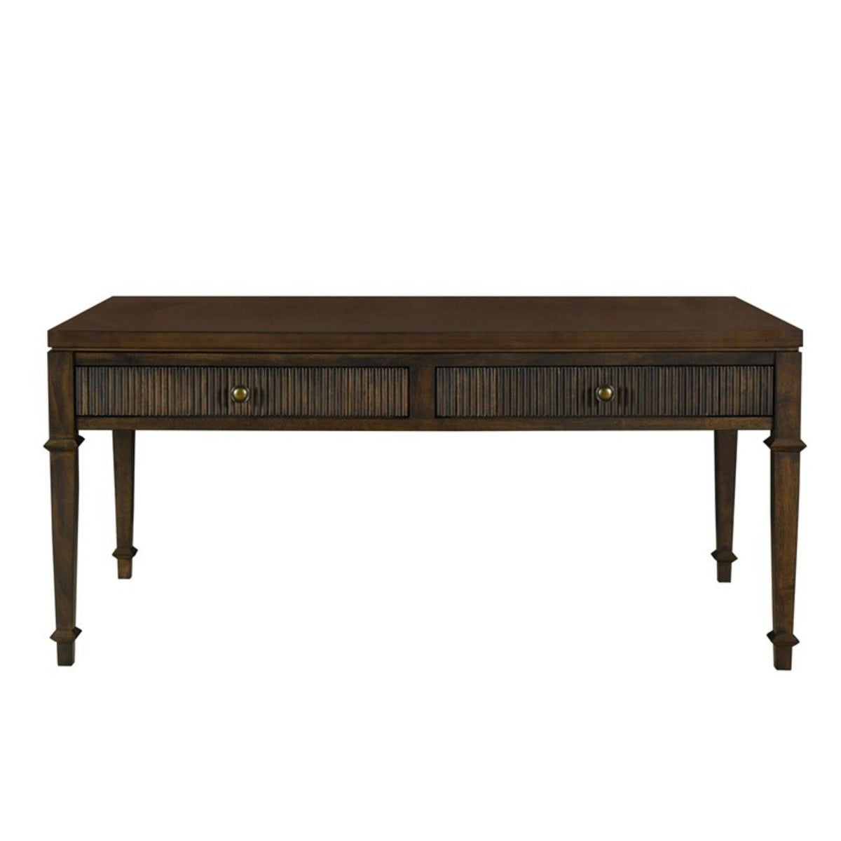 Fluted 2 Drawer Coffee Table - Brown