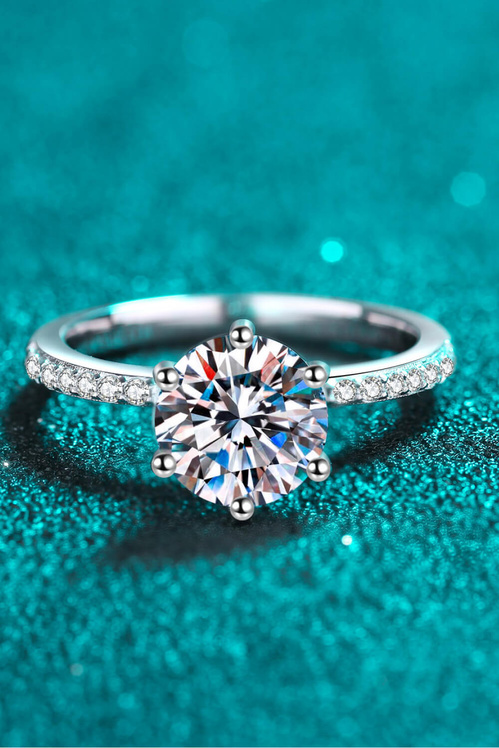 Rhodium Over Pure Sterling Silver 2 Carat Brilliant Round Cut Sparkala™ Ring