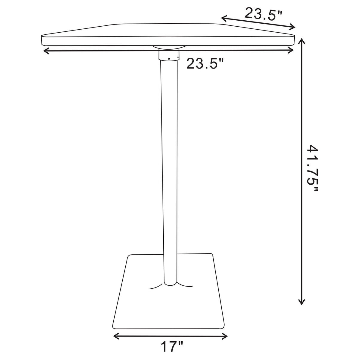 Staccato - Square Pub Height Bar Table - Dark Brown