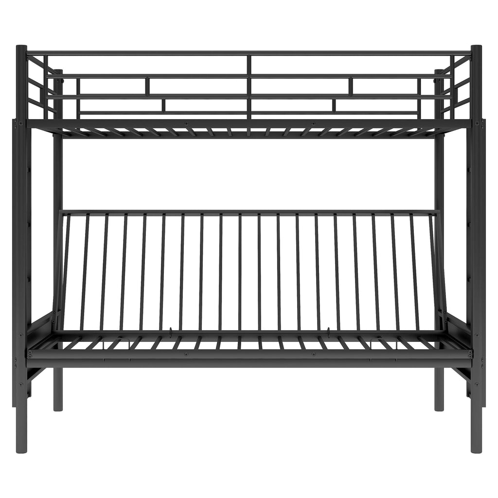 Twin Over Full Bunk Bed, Multifunction - Black
