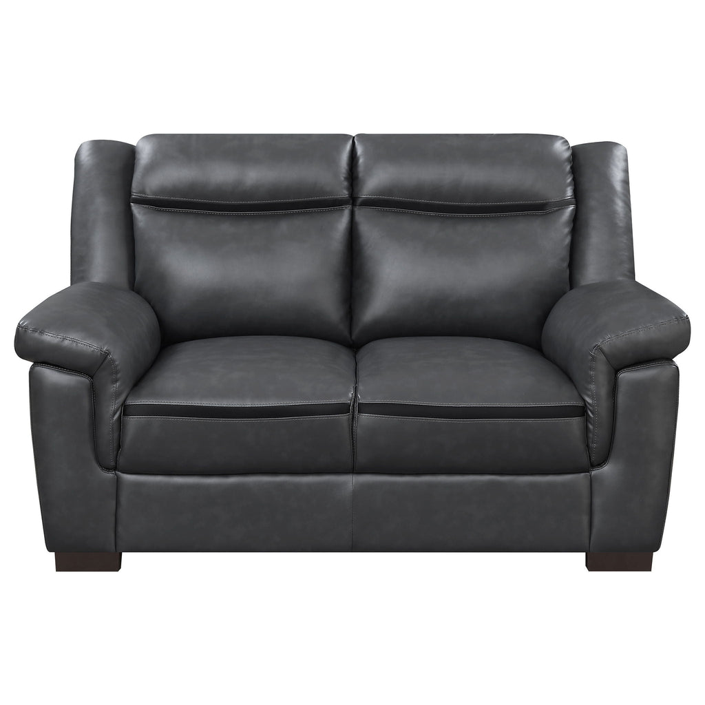 Jacob - Loveseat With Pillow Top Arms Upholstery - Gray