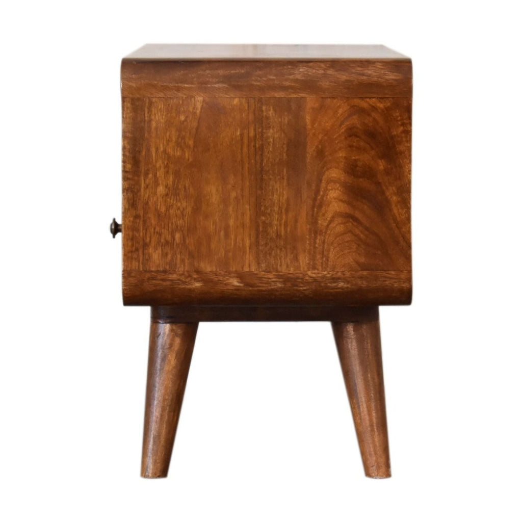 Solid Wood Curved Media Unit