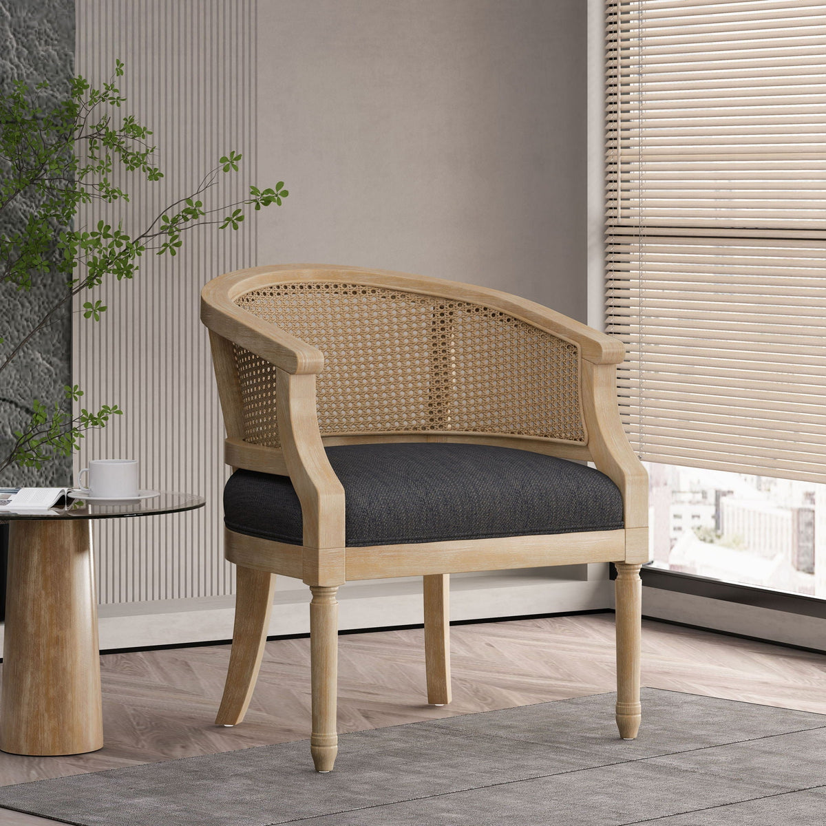 Curved Backrest Accent Chair