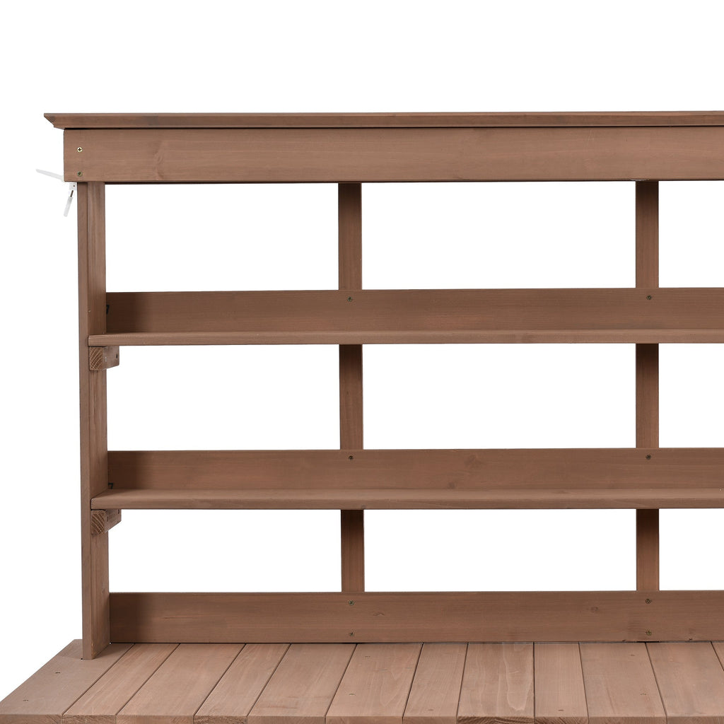 TOPMAX 66" Large Outdoor Farmhouse Wooden Potting Bench Table
