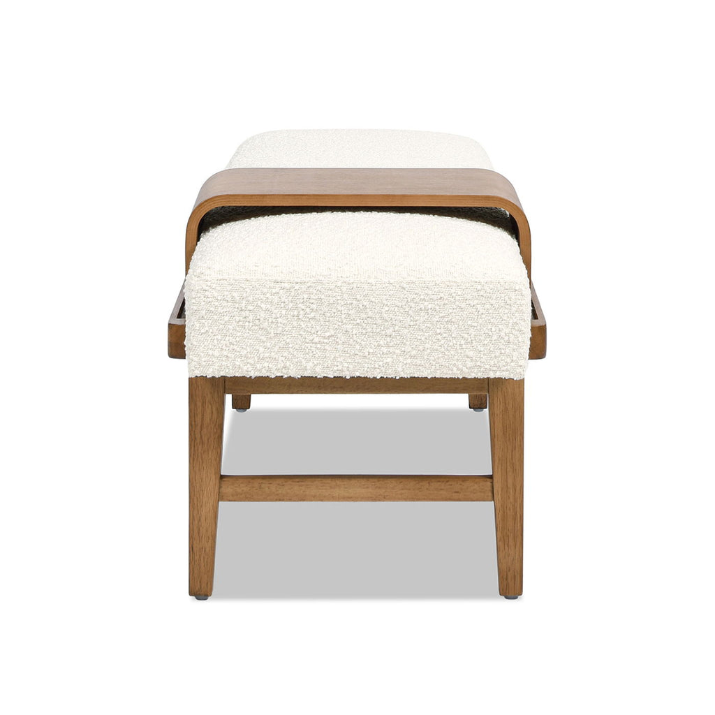 Billie - Modern Telephone Bench With Sliding Shelf - Ivory White