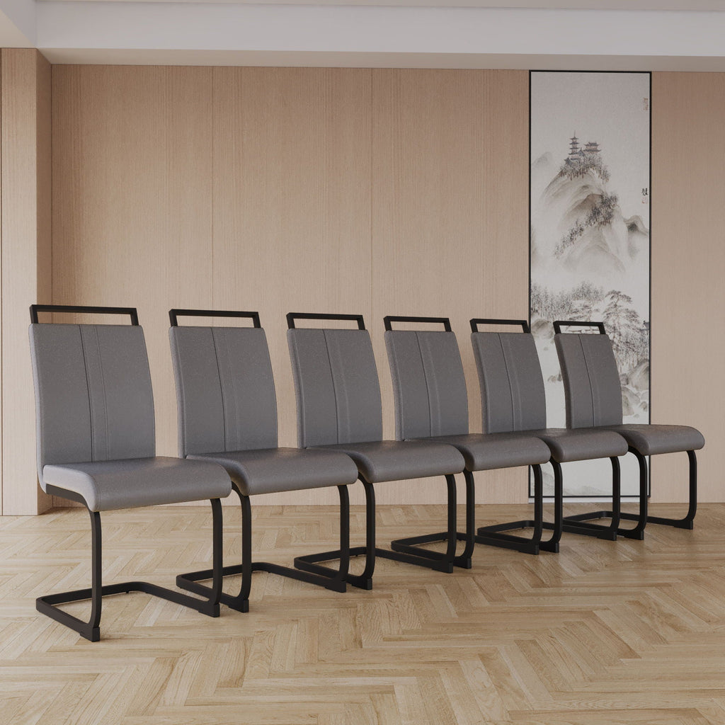 Modern Dining Chairs With High Back Upholstered Design Metal Legs