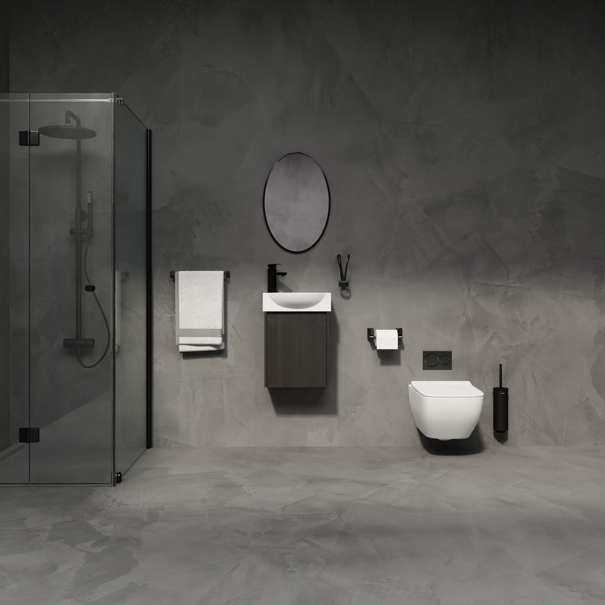 Modern Bathroom Vanity With Ceramic Basin, Wall Mounted Floating Sink Combo, Storage Cabinet