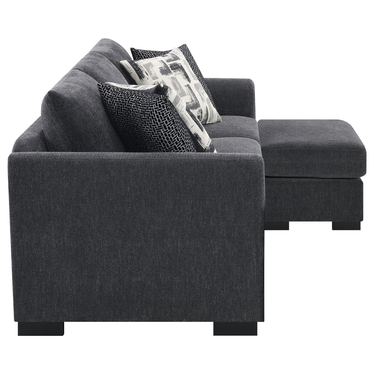 Pacheco - Upholstered Sleeper Sectional Chaise Sofa With Pocket Coils And Reversible Cushions - Dark Gray
