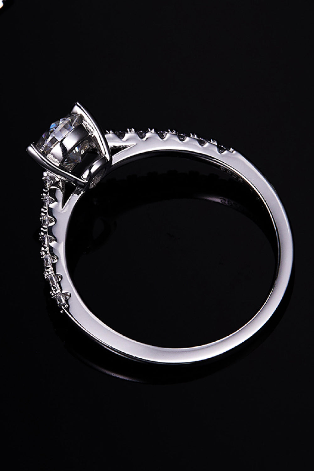1 Carat Pear-Cut Sparkala™ Platinum Over Pure Sterling Silver Side Stone Ring
