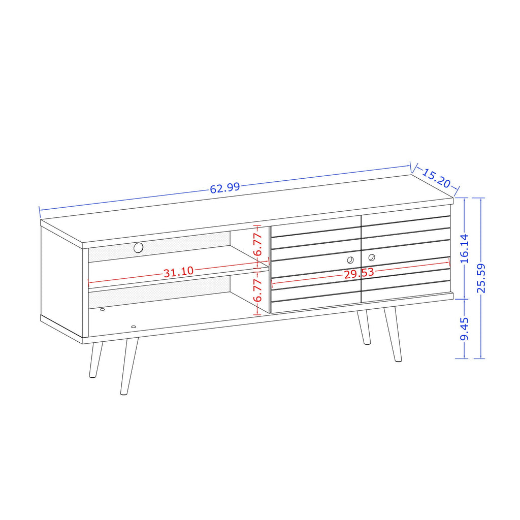 Liberty - TV Stand & 2 Open Shelves - Natural / White