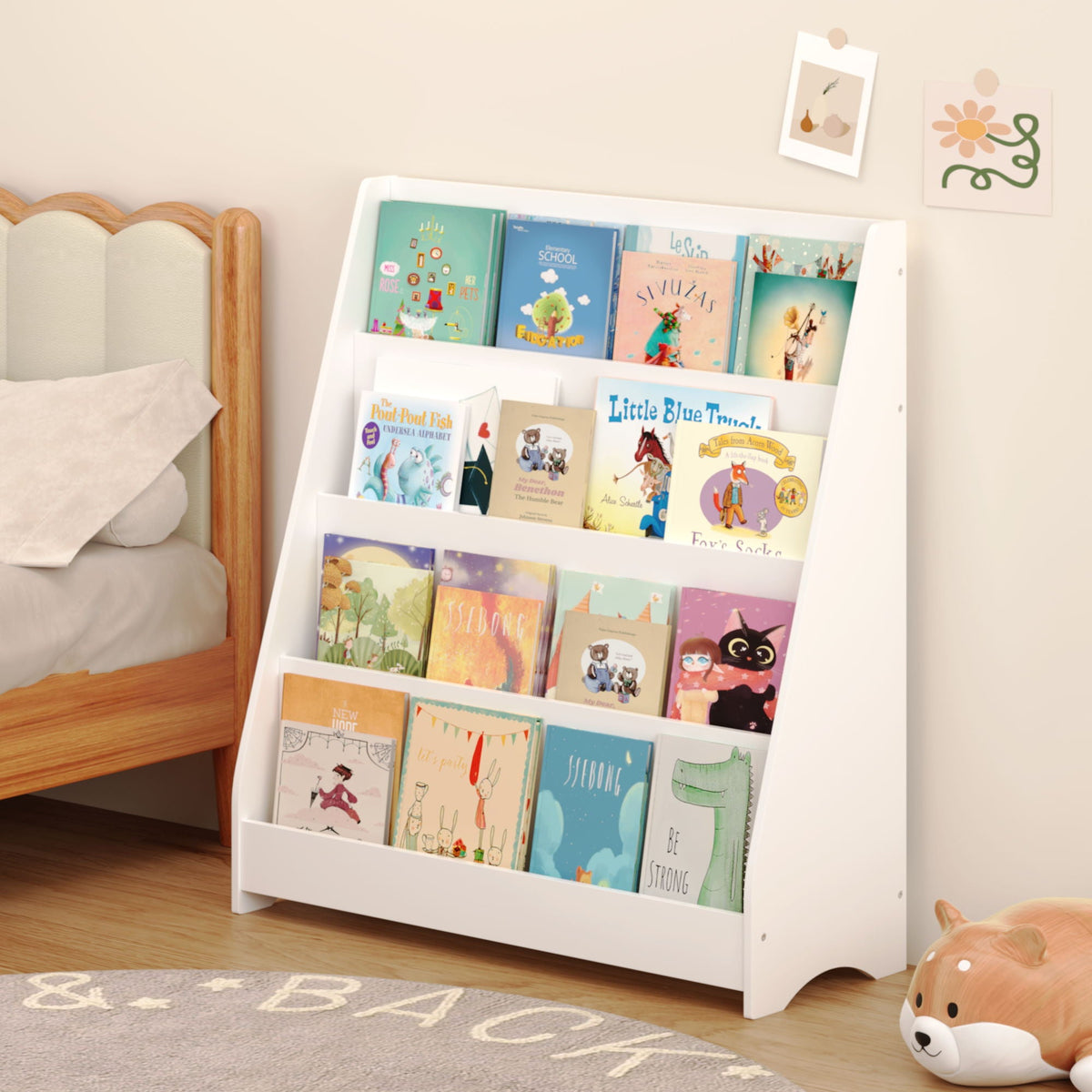 4 Tier Bookshelf, Toddler Book Display Shelves