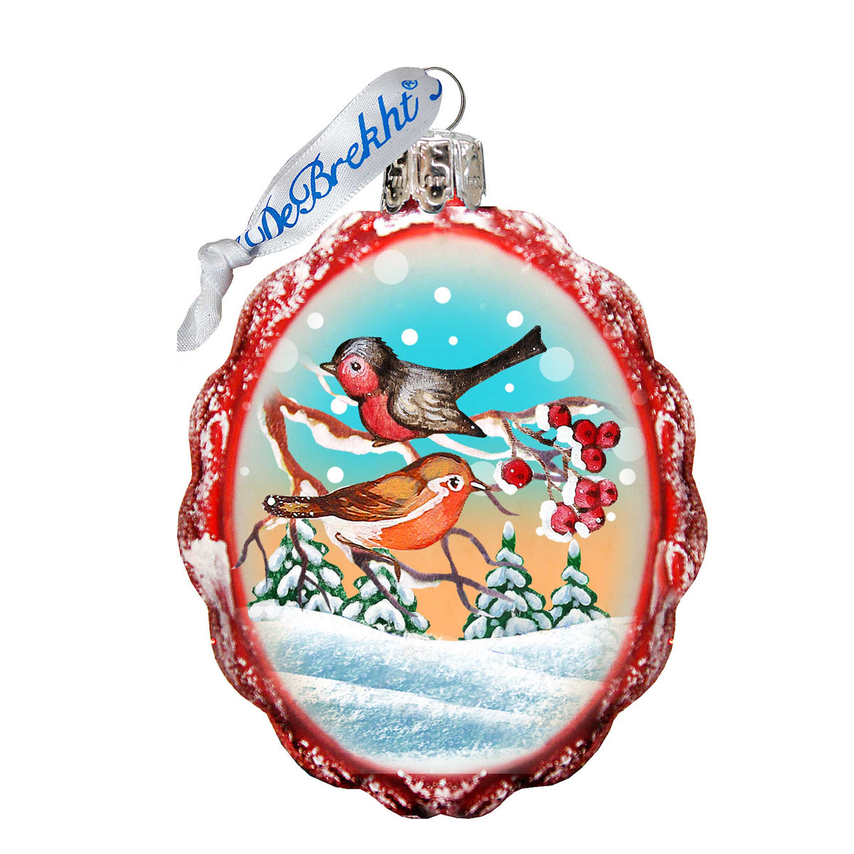 Singing Birds Mercury Glass Ornament by G. DeBrekht - Wildlife Holiday Decor - 771015