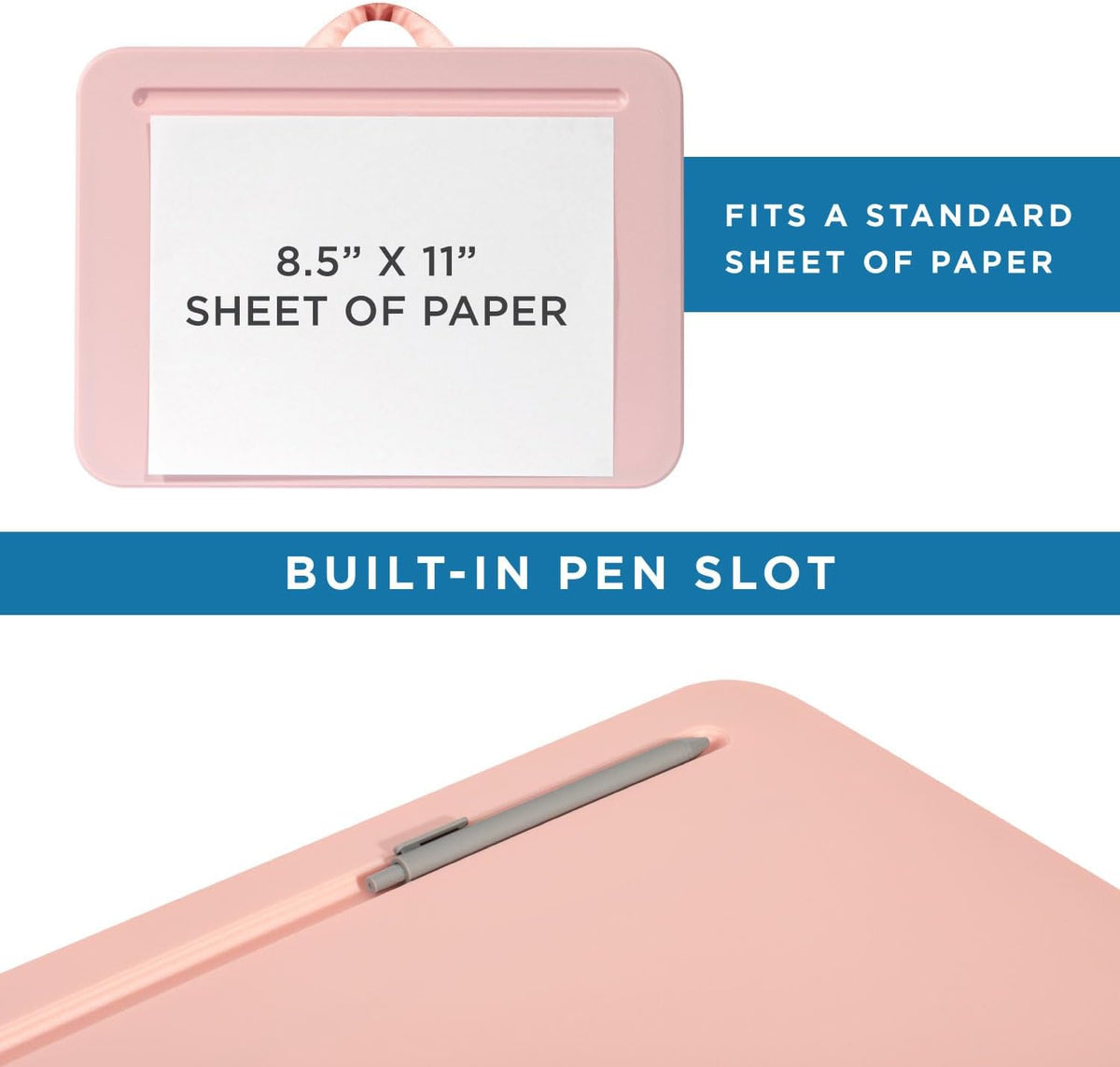 Compact Lap Desk – Fits up to 14″ Laptops – Rose Quartz – Style No.