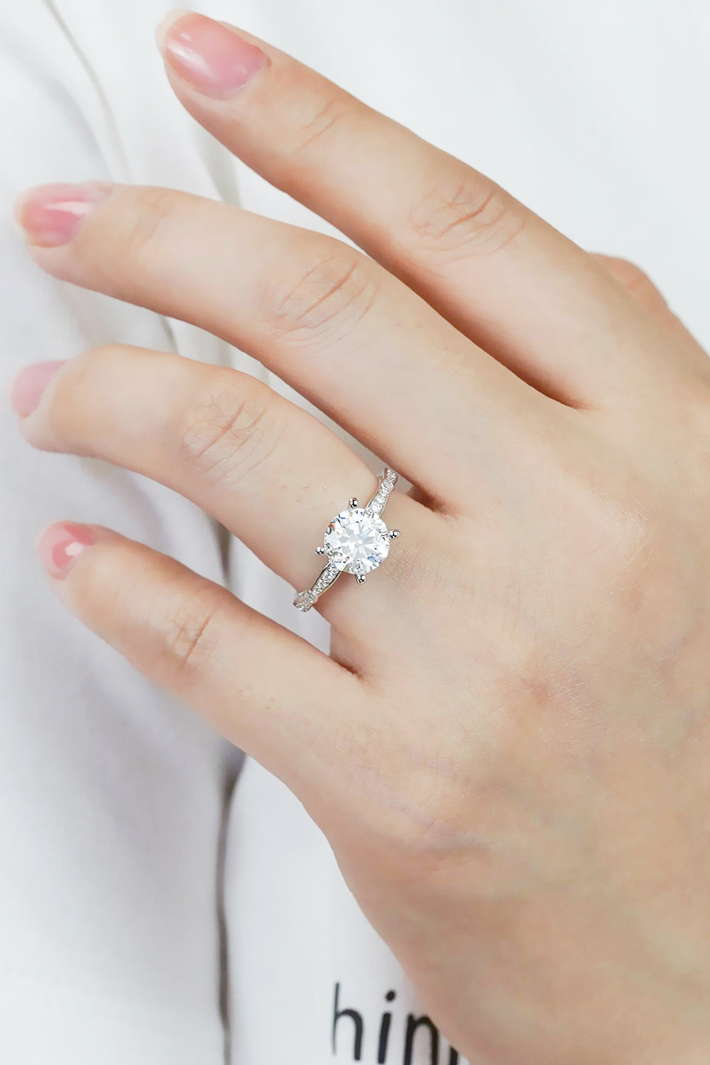 1.5 Carat Brilliant Round Cut Sparkala™ Side Stone Ring (Platinum Over Pure Sterling Silver)