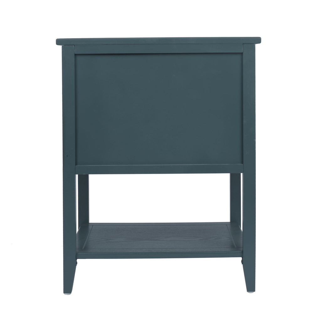 2 Drawer Side Table, Natural Rattan