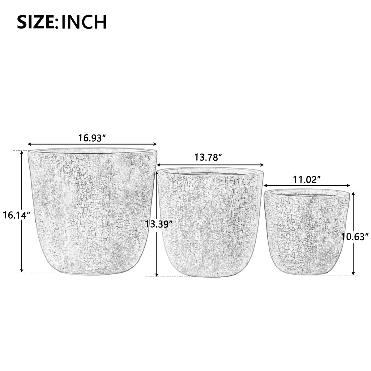 U_STYLE Lightweight MGO Planter Set of 3