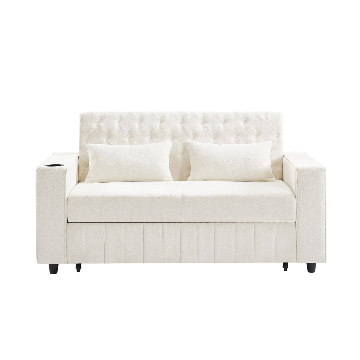 Pull-Out Sofa Bed Convertible Couch With Adjustable Backrest For Living Room