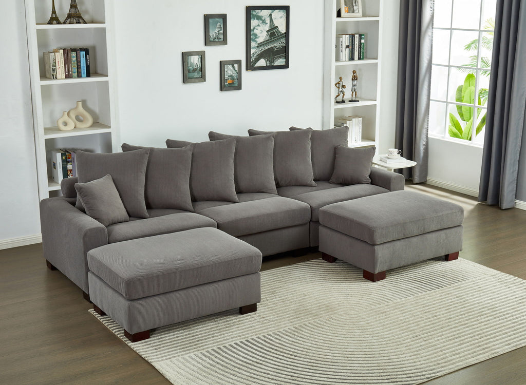 5 Seater Oversized Convertible L & U Shaped Couch