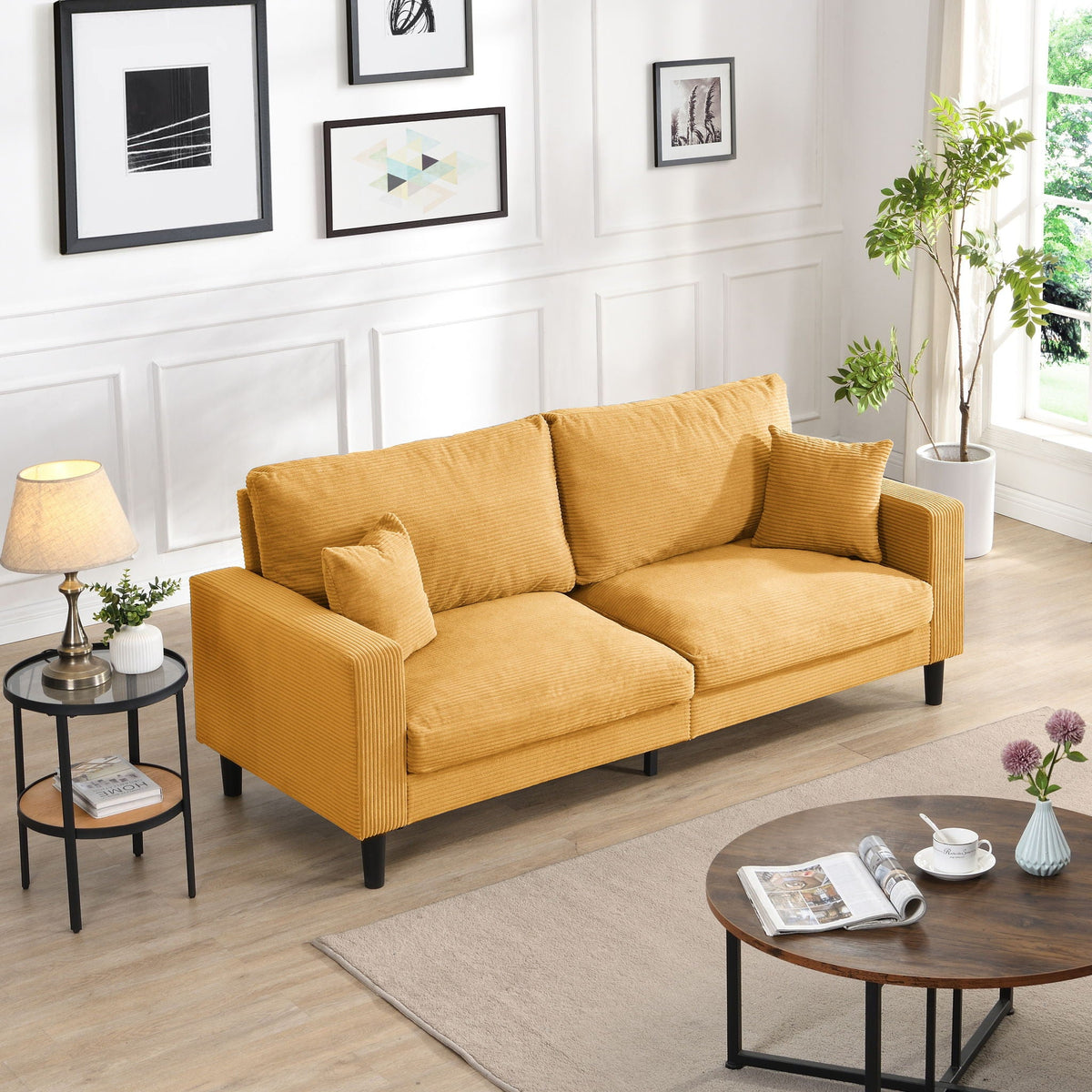 Modern Upholstered Resilience Three Seater Sofa