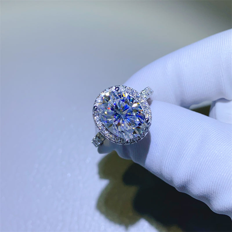 5 Carat Oval-Cut Sparkala™ Pure Sterling Silver Ring
