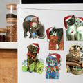 Dog and Cats Decorative Eco Wood Magnets Set of 6 by L. Seeley - Pets Dog and Cat Decor - 8090139G-S6