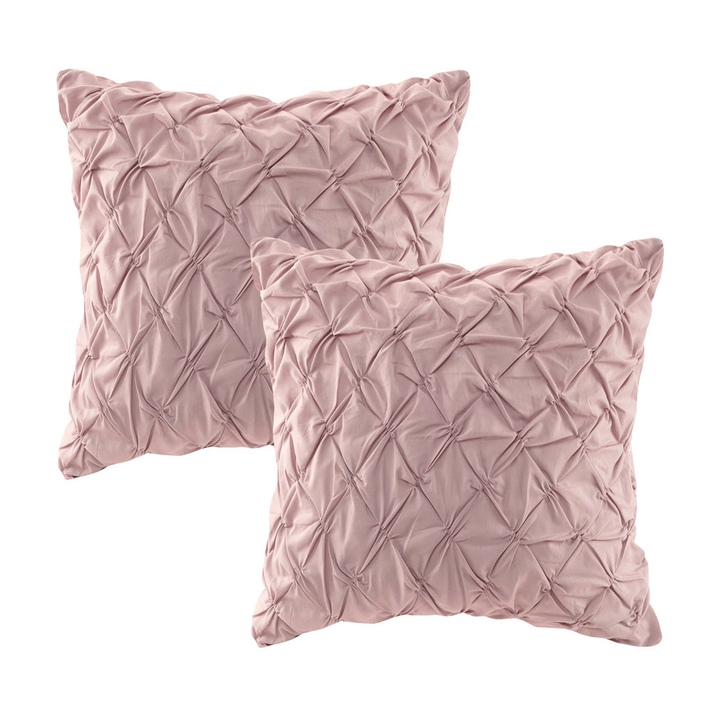 8 Piece Cotton Printed Comforter Set Blush Queen